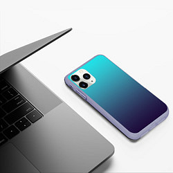 Чехол iPhone 11 Pro матовый Подводный градиент, цвет: 3D-светло-сиреневый — фото 2