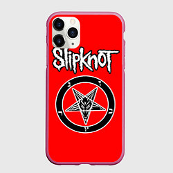 Чехол iPhone 11 Pro матовый Slipknot пентаграмма, цвет: 3D-малиновый