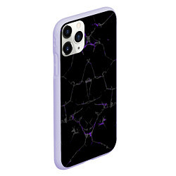Чехол iPhone 11 Pro матовый Фиолетовые трещины, цвет: 3D-светло-сиреневый — фото 2