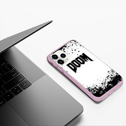 Чехол iPhone 11 Pro матовый Doom black splash, цвет: 3D-розовый — фото 2