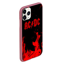 Чехол iPhone 11 Pro матовый AC DC огненный стиль, цвет: 3D-малиновый — фото 2