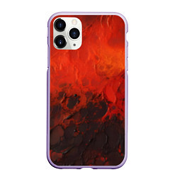 Чехол iPhone 11 Pro матовый Лава и сажа, цвет: 3D-светло-сиреневый