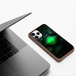Чехол iPhone 11 Pro матовый Гармония зеленого мира в абстракции, цвет: 3D-коричневый — фото 2