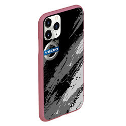 Чехол iPhone 11 Pro матовый Volvo - монохромный серый, цвет: 3D-малиновый — фото 2