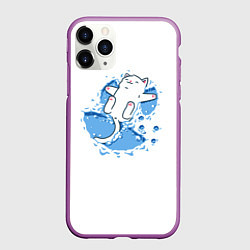 Чехол iPhone 11 Pro матовый Снежный кото-ангел, цвет: 3D-фиолетовый