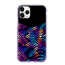Чехол iPhone 11 Pro матовый Чёрный берег и рябь на волнах, цвет: 3D-светло-сиреневый
