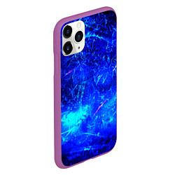 Чехол iPhone 11 Pro матовый Синий лёд и снежинки, цвет: 3D-фиолетовый — фото 2