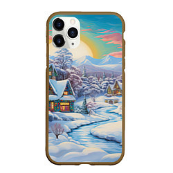 Чехол iPhone 11 Pro матовый Заснеженный лес чудес, цвет: 3D-коричневый