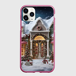 Чехол iPhone 11 Pro матовый Вихрь зимнего торжества, цвет: 3D-малиновый