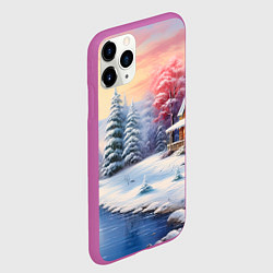 Чехол iPhone 11 Pro матовый Сказочная метель подарков, цвет: 3D-фиолетовый — фото 2