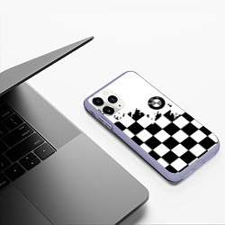 Чехол iPhone 11 Pro матовый BMW black geometry splash, цвет: 3D-светло-сиреневый — фото 2