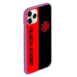 Чехол iPhone 11 Pro матовый Стальной алхимик - красная печать Альфонс, цвет: 3D-фиолетовый — фото 2