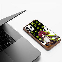 Чехол iPhone 11 Pro матовый Хэйдзо - Геншин Импакт, цвет: 3D-коричневый — фото 2