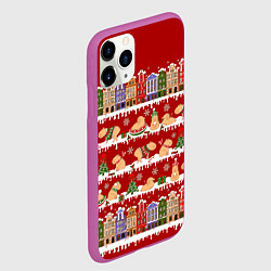 Чехол iPhone 11 Pro матовый Капибара на Новый год, цвет: 3D-фиолетовый — фото 2