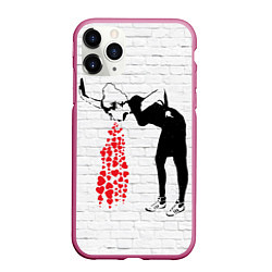 Чехол iPhone 11 Pro матовый Девушку тошнит от любви, цвет: 3D-малиновый