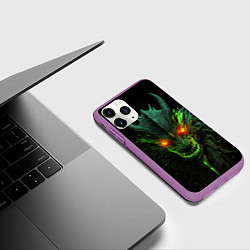 Чехол iPhone 11 Pro матовый Дракон сверкающих елей, цвет: 3D-фиолетовый — фото 2