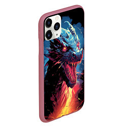 Чехол iPhone 11 Pro матовый Дракон зимнего волшебства 2024, цвет: 3D-малиновый — фото 2
