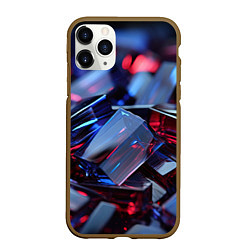 Чехол iPhone 11 Pro матовый Острые грани прозрачности, цвет: 3D-коричневый