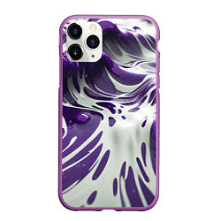 Чехол iPhone 11 Pro матовый Бело-фиолетовая краска, цвет: 3D-фиолетовый