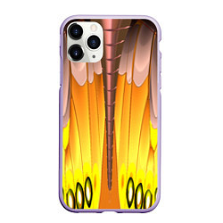 Чехол iPhone 11 Pro матовый Желтые наплывы, цвет: 3D-светло-сиреневый