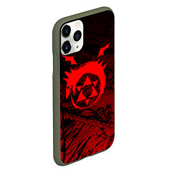 Чехол iPhone 11 Pro матовый Красный знак уроборос - Стальной алхимик, цвет: 3D-темно-зеленый — фото 2