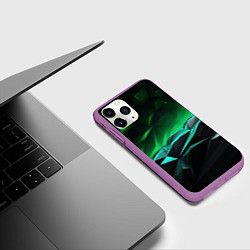 Чехол iPhone 11 Pro матовый Гармония зеленого хаоса, цвет: 3D-фиолетовый — фото 2