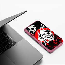 Чехол iPhone 11 Pro матовый Bungou Stray Dogs, цвет: 3D-малиновый — фото 2