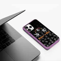 Чехол iPhone 11 Pro матовый Король и шут - паттерн, цвет: 3D-фиолетовый — фото 2