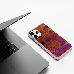 Чехол iPhone 11 Pro матовый Деревянная благородная текстура, цвет: 3D-розовый — фото 2