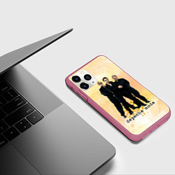 Чехол iPhone 11 Pro матовый Depeche Mode - Universe band, цвет: 3D-малиновый — фото 2