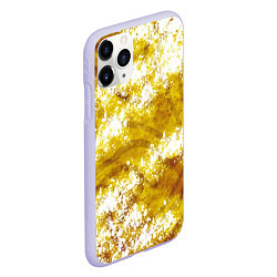 Чехол iPhone 11 Pro матовый Желто-белая абстракция, цвет: 3D-светло-сиреневый — фото 2