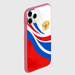 Чехол iPhone 11 Pro матовый Россия - спортивная униформа, цвет: 3D-малиновый — фото 2