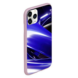 Чехол iPhone 11 Pro матовый Blue black abstract, цвет: 3D-розовый — фото 2