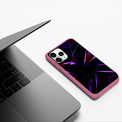 Чехол iPhone 11 Pro матовый Фиолетовый хрусталь, цвет: 3D-малиновый — фото 2