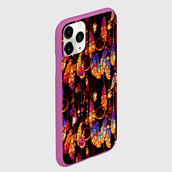 Чехол iPhone 11 Pro матовый Ловцы снов с яркими перьями, цвет: 3D-фиолетовый — фото 2