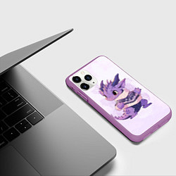 Чехол iPhone 11 Pro матовый Милый фиолетовый дракон, цвет: 3D-фиолетовый — фото 2
