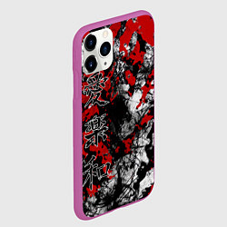 Чехол iPhone 11 Pro матовый Японский стиль иероглифы, цвет: 3D-фиолетовый — фото 2