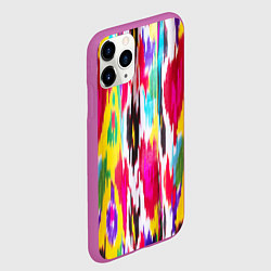 Чехол iPhone 11 Pro матовый Атласная ткань узбекского народа - икат, цвет: 3D-фиолетовый — фото 2