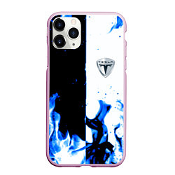 Чехол iPhone 11 Pro матовый Tesla Elon Mask fire, цвет: 3D-розовый