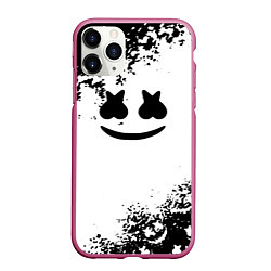 Чехол iPhone 11 Pro матовый Marshmello dj краски, цвет: 3D-малиновый