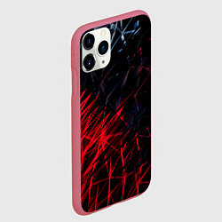 Чехол iPhone 11 Pro матовый Красно чёрные узоры, цвет: 3D-малиновый — фото 2