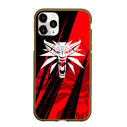 Чехол iPhone 11 Pro матовый The witcher - red sport, цвет: 3D-коричневый