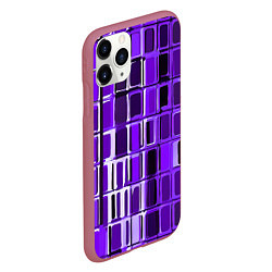 Чехол iPhone 11 Pro матовый Фиолетовые прямоугольники, цвет: 3D-малиновый — фото 2