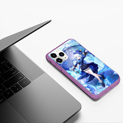 Чехол iPhone 11 Pro матовый Genshin Impact Furina, цвет: 3D-фиолетовый — фото 2