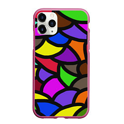 Чехол iPhone 11 Pro матовый Яркие краски жизни, цвет: 3D-малиновый