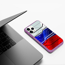 Чехол iPhone 11 Pro матовый Символика: русский хакер, цвет: 3D-фиолетовый — фото 2