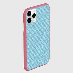 Чехол iPhone 11 Pro матовый Паттерн из простых линий, цвет: 3D-малиновый — фото 2