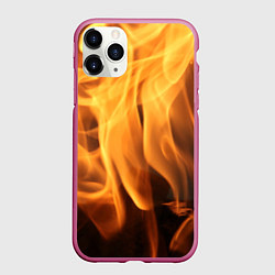 Чехол iPhone 11 Pro матовый Языки пламень, цвет: 3D-малиновый