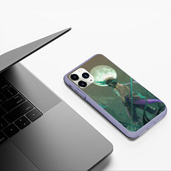 Чехол iPhone 11 Pro матовый Genshin Impact Сяо Xiao, цвет: 3D-светло-сиреневый — фото 2