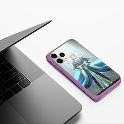 Чехол iPhone 11 Pro матовый Genshin Impact Нёвиллет, цвет: 3D-фиолетовый — фото 2